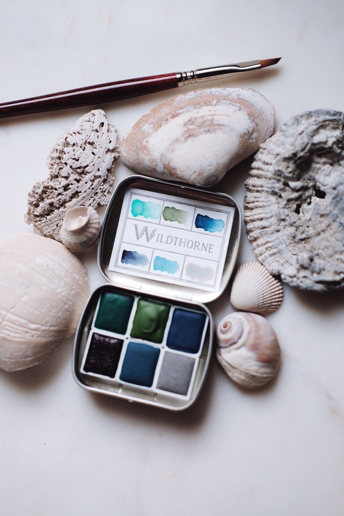 RESERVE for Paula + Ocean sediment -  Mineral watercolor palette