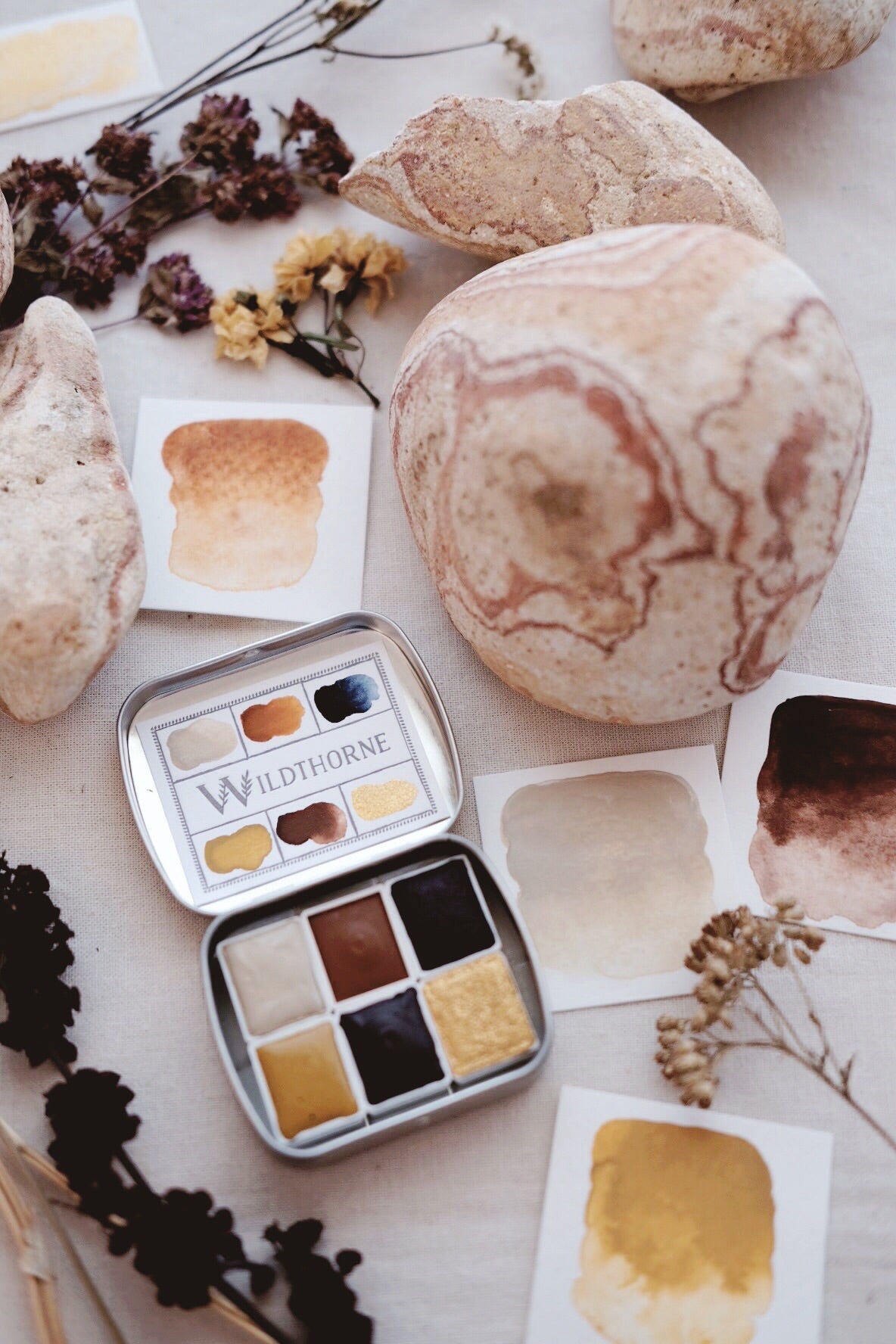 RESERVE for Dianne + Painted Rock +  Natural Mineral watercolor palette